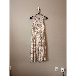 Frye Sleeveless floral dress Size small lined button up to waist tank style